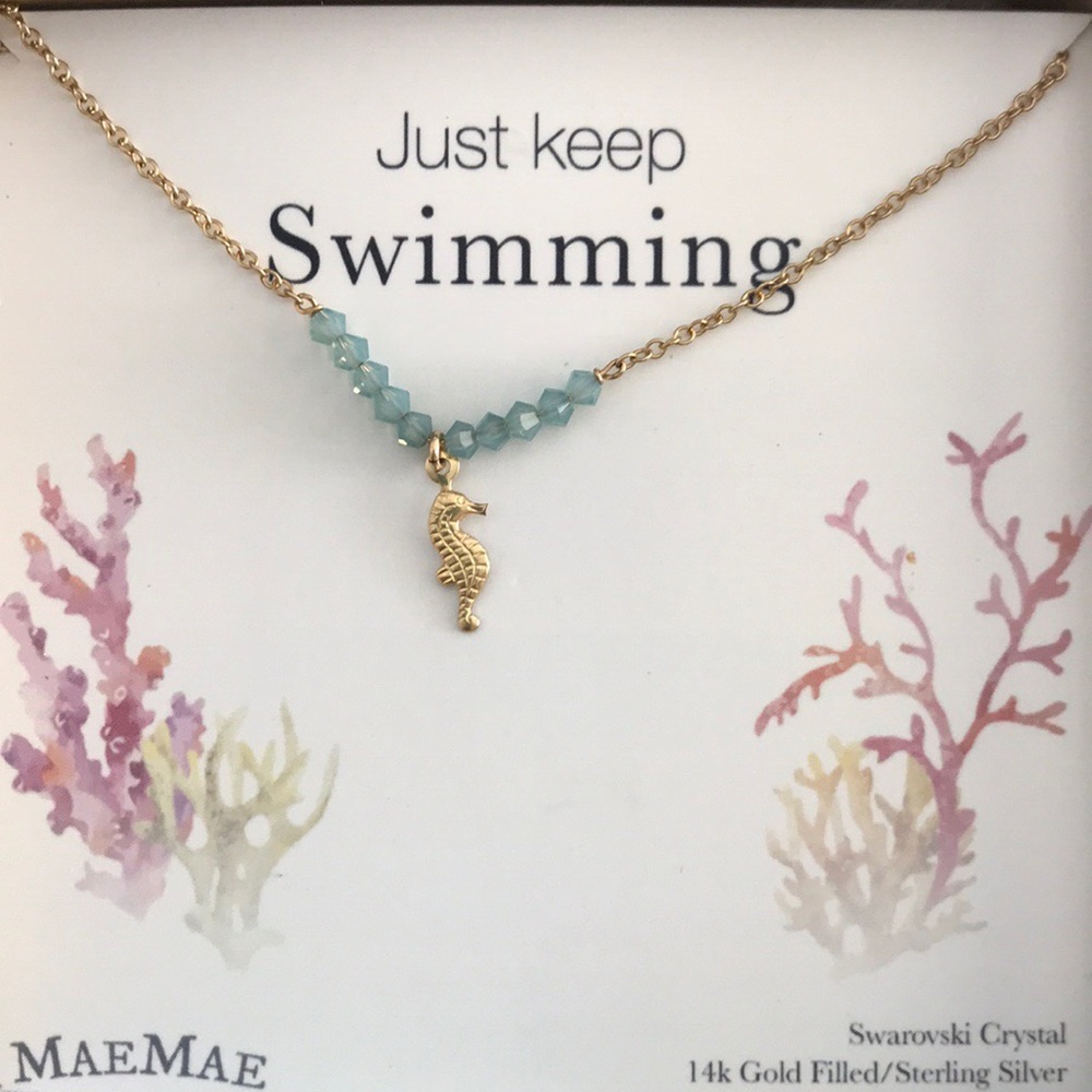 NWT Seahorse & beaded necklace Disney Aulani